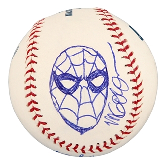 Stan Lee Signed Official Major League Baseball With Spiderman Sketch From Marvel Artist Michael Golden